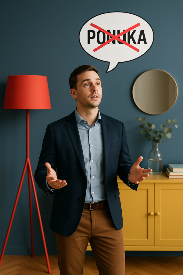 Visualisation of SalesTuning business training: a group of people analyse texts, together with the trainer they modify the business wording and language.